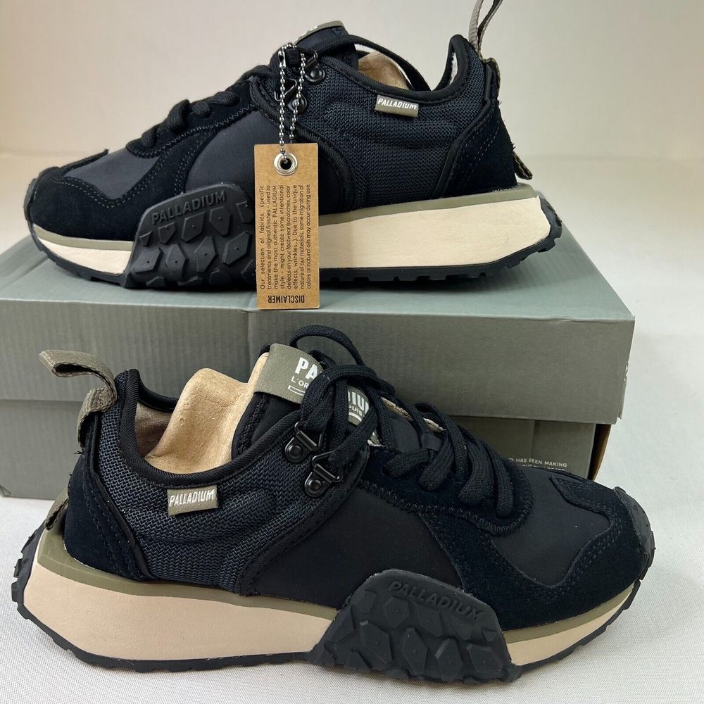 Palladium Men Troop Runner Sneaker Black Lace-Up Low Top‎ Shoes Sz 3.5M UNISEX